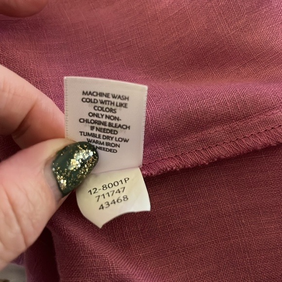 J Jill Womens Linen Dress Pink Sleeveless Hoodie Knot Button | size medium - Picture 8 of 8